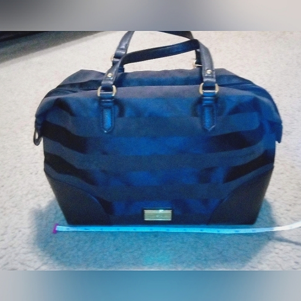Like New Tommy Hilfiger Black on Black Striped Satchel Handbag